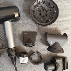 Professional Dyson Silver Hair Dryer with Attachments